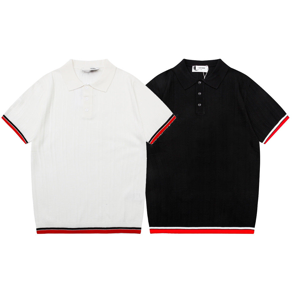 Four-Bar Stripe Knit Polo | Thom Browne