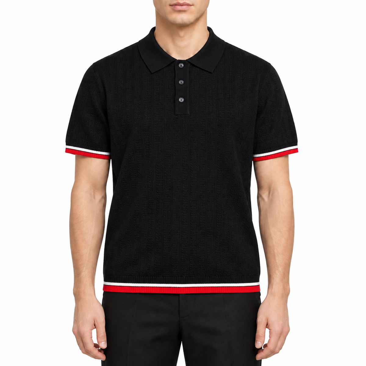 Four-Bar Stripe Knit Polo | Thom Browne