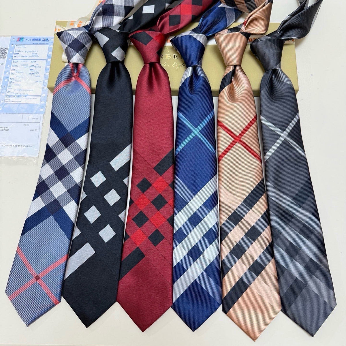 Burberry Style Men's Check Silk Tie
