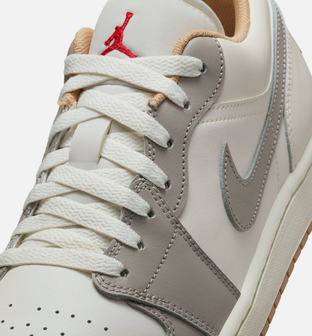 Air Jordan 1 Low Sail Fire Red Men's Shoes - Sail/Red/College Grey/Hemp