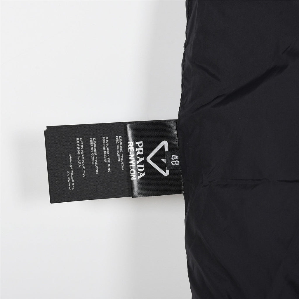 Prada Black Glossy Stand-Collar Puffer Vest