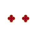 Van Cleef & Arpels CLOVER MEDIUM CARNELIAN PINK GODL EARRINGS