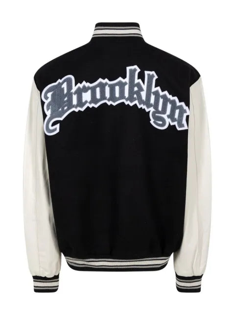 Jeff Hamilton x Brooklyn Nets "Grey/White" bomber jacket