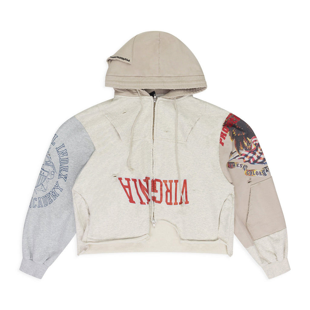 Ivory Upside Down Zip Hoodie