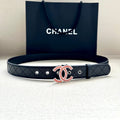CHANEL 25S BELT 30 MM IN BLACK CALFSKIN 616961