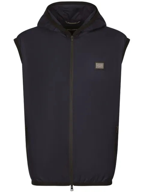 Dolce & Gabbana logo-plaque hooded gilet