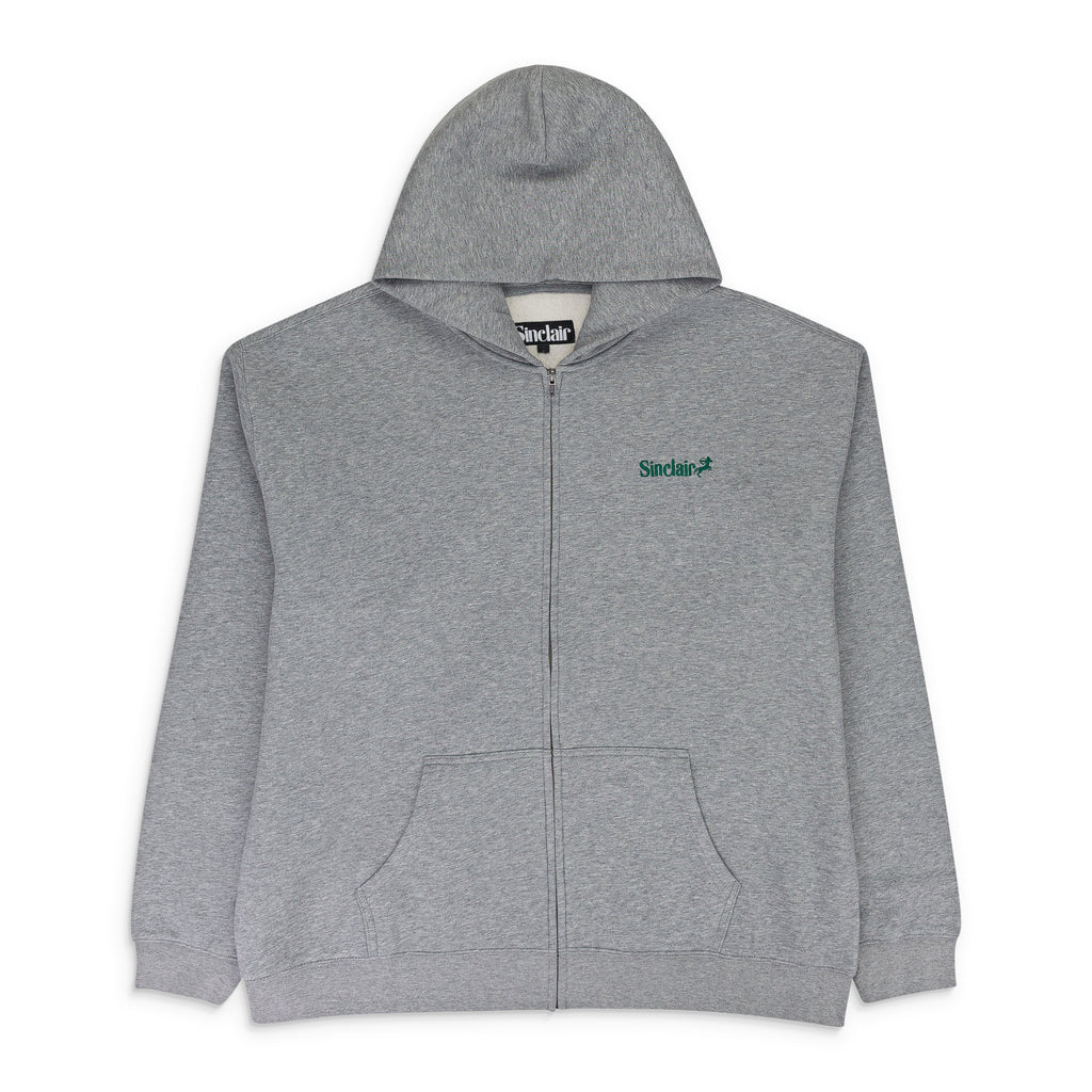 HEATHER GREY ZIP UP ESSENTIAL HOODIE