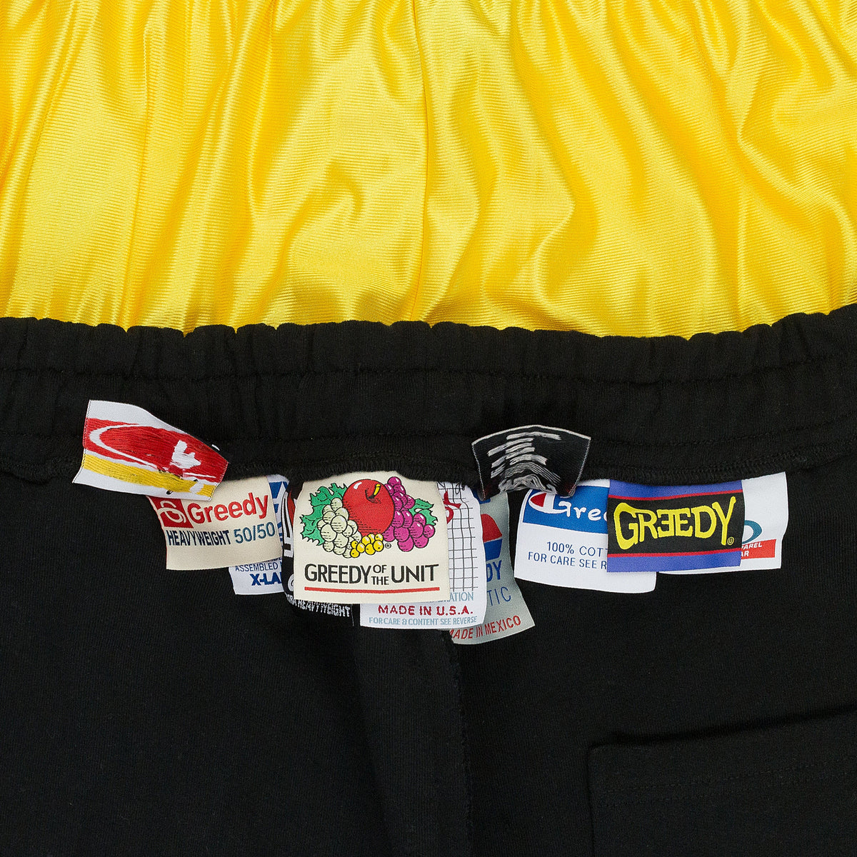 GREEDY UNIT x MURD333R.FM BLACK CAMO SWEATSHORTS