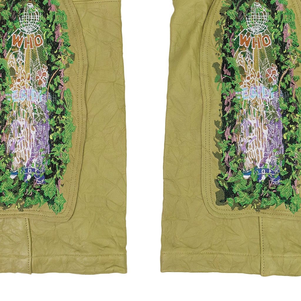 TAN GARDEN GLASS THORNED PANTS