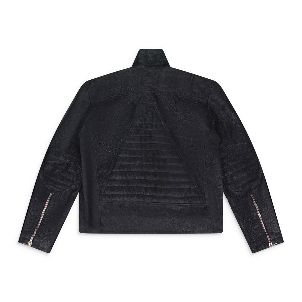 Black/Yellow Leather Racing Jacket