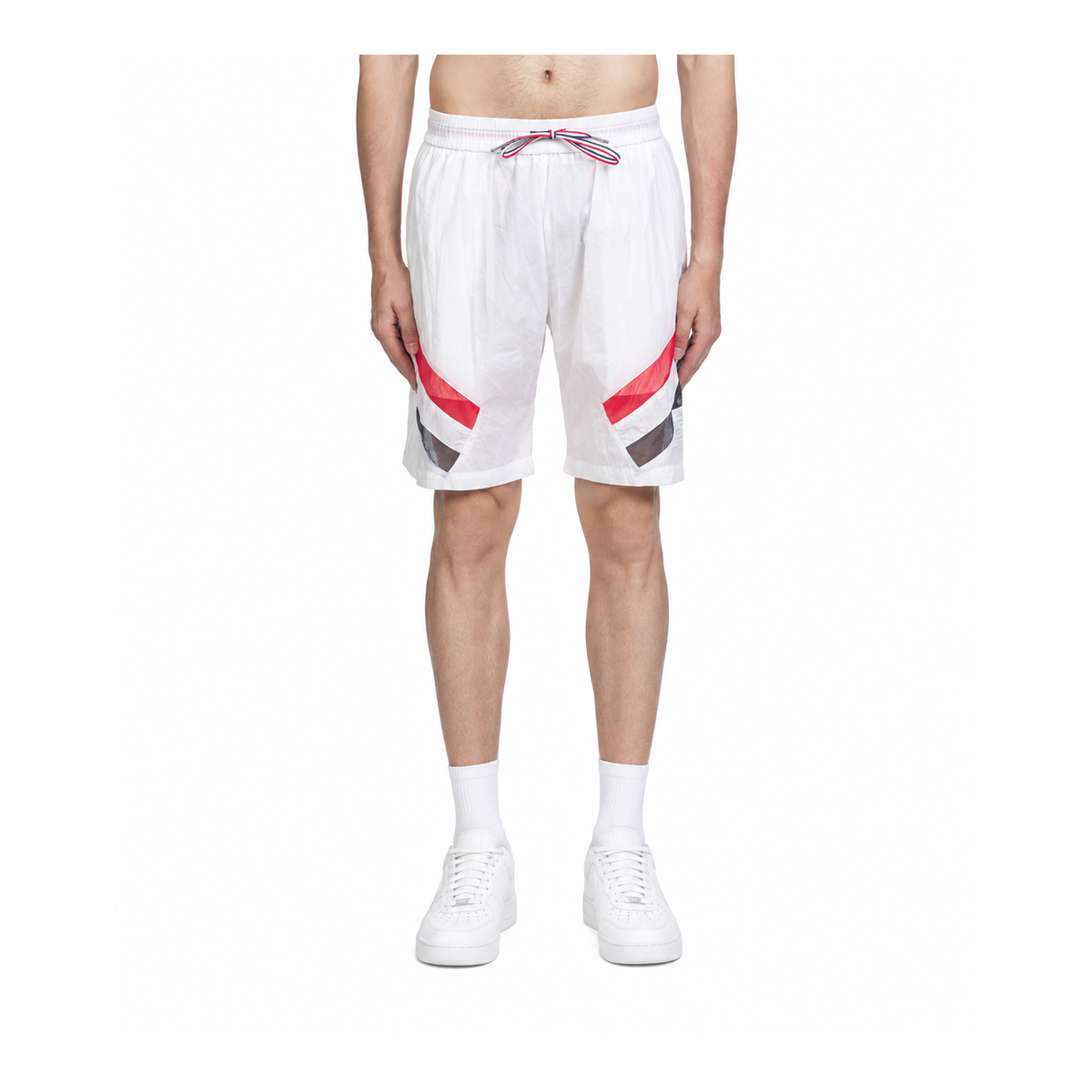 Thom Browne Style Men's diagonal striped beach pants