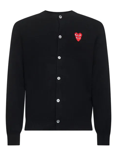Comme Des Garçons Play button heart-logo cardigan