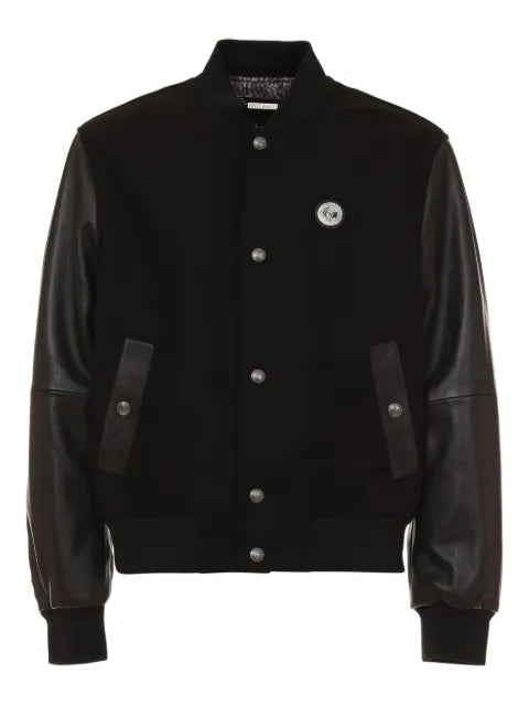 Just Cavalli leather-sleeves bomber jacket