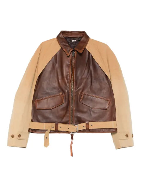 KHOKI leather jacket with belt