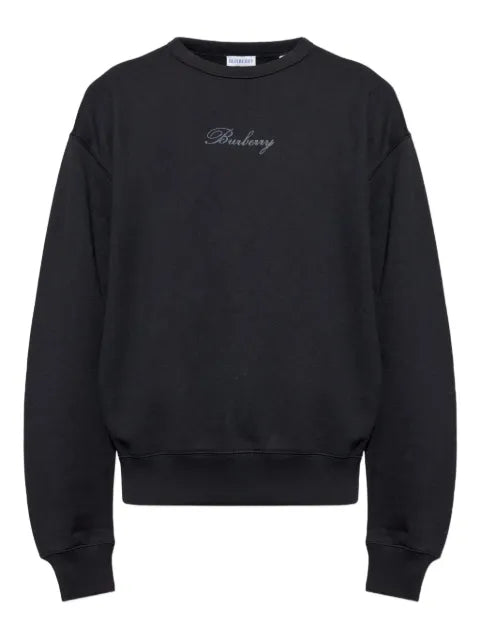 Burberry check cursive logo cotton sweatshirt