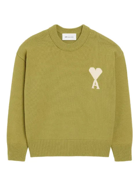AMI Paris wool and cotton crewneck Ami De Coeur sweater