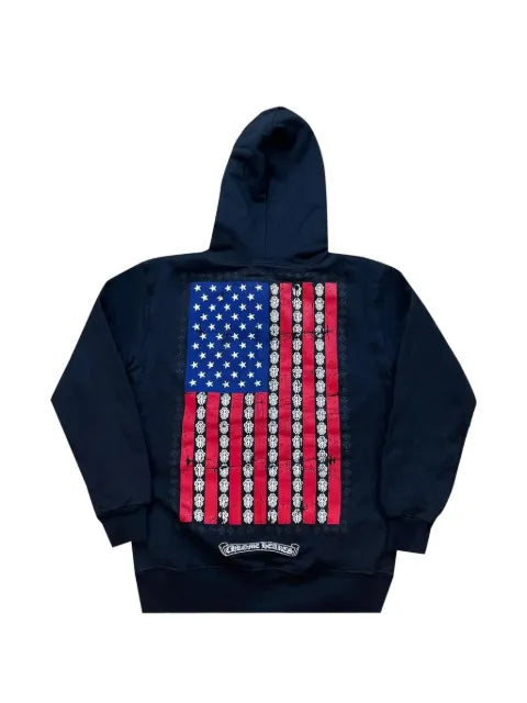 Chrome Hearts American flag-print fleece hoodie