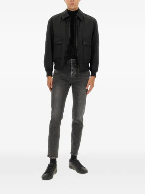BOSS flap-pocket collared jacket