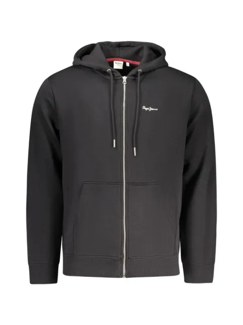 Pepe Jeans logo-embroidered zip-up hoodie