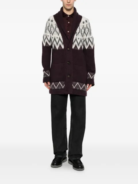 Eleventy Fair Isle shawl-collar cardigan