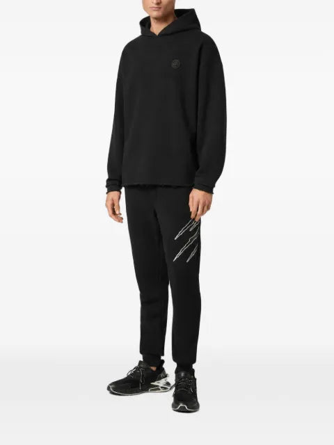 Plein Sport raw-edge jersey hoodie