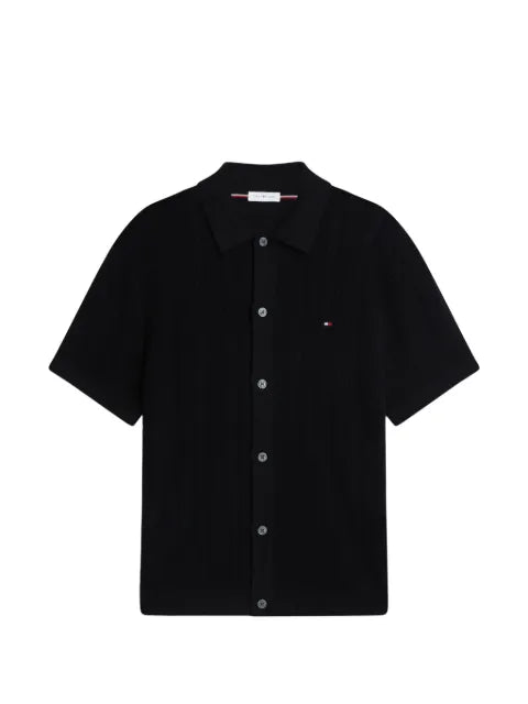 Tommy Hilfiger pointelle-knit button-up sweater