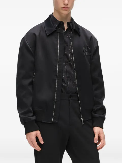 Karl Lagerfeld monogram satin bomber jacket