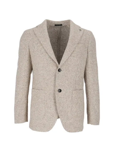 Brera check-pattern notched-lapel blazer