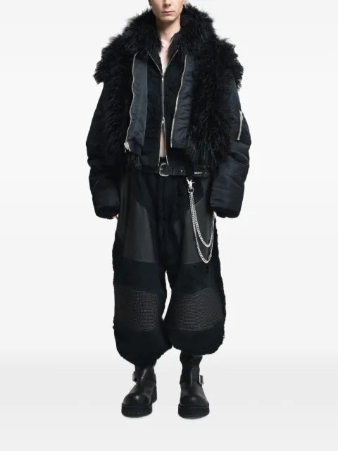 FILTH faux-fur trim bomber jacket