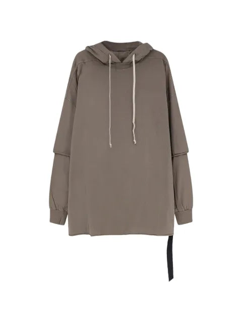 Rick Owens DRKSHDW layered-sleeve drawstring hoodie