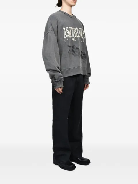 ASKYURSELF Goth logo-print sweater