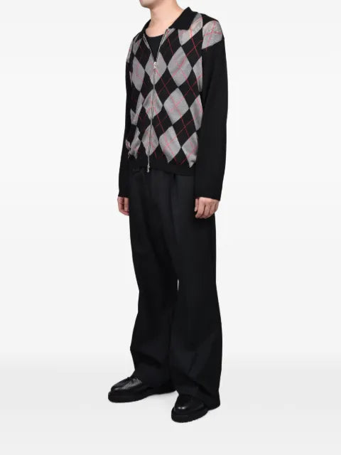 CEDARWOOD Cities argyle zip-up cardigan
