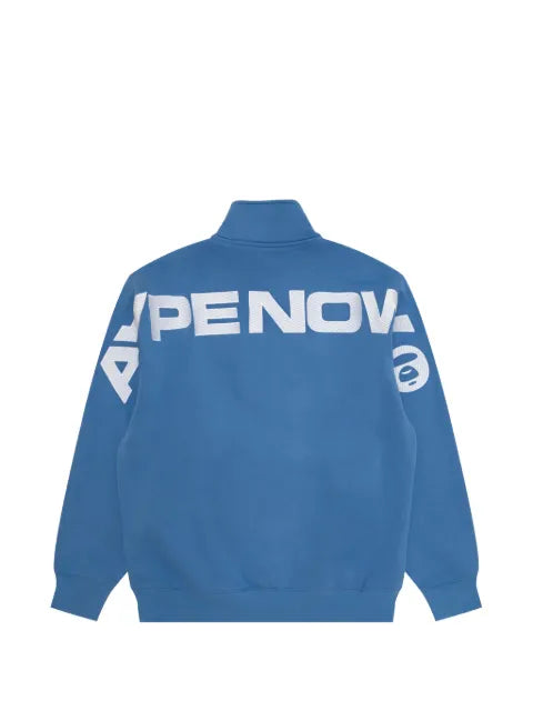 AAPE BY *A BATHING APE® logo-embroidered half-zip sweater