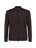 Canali zip-up knitted cardigan