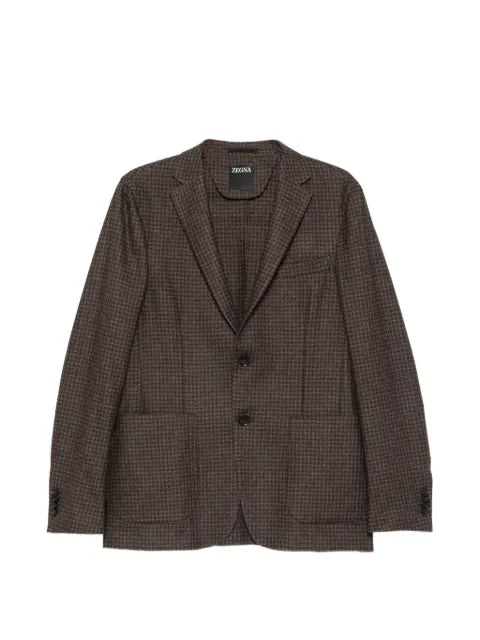 Zegna houndstooth-pattern single-breasted blazer