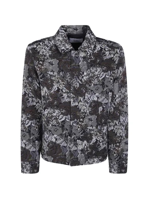 Les Deux floral-jacquard shirt jacket