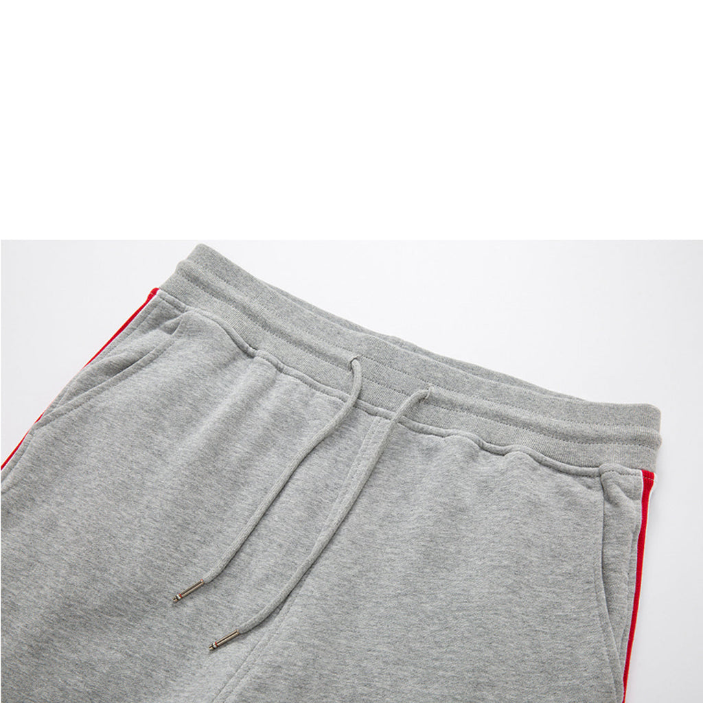 Thom Browne Style Unisex Casual Sweatpants with Signature Four-Bar Detail
