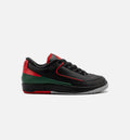 Air Jordan 2 Retro Low Christmas Grade School Shoes - Black/Fire Red/Cement Grey