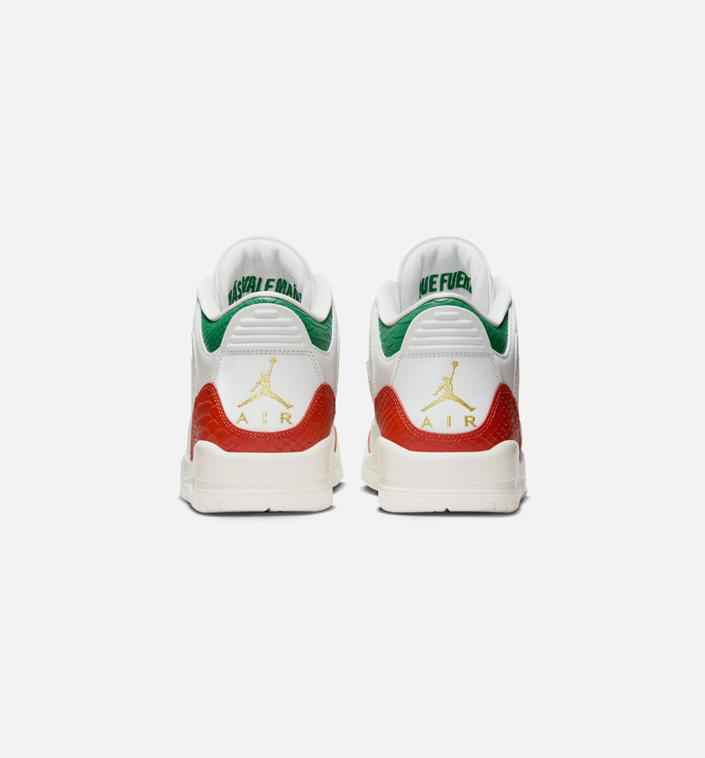 Air Jordan 3 Retro El Vuelo Men's Lifestyle Shoe – Summit White/Pine Green/Dragon Red/Metallic Gold