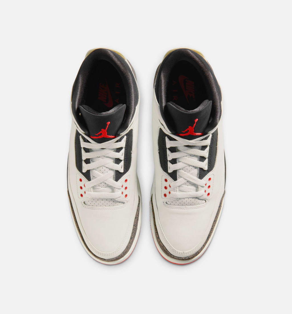 Air Jordan 3 Retro 'Sail and University Red' - Men's Lifestyle Sneaker (Sail/Black/University Red/Pale Ivory)