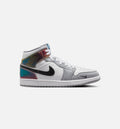 Air Jordan 1 Mid SE Men's Sneakers - Black / White / Wolf Grey