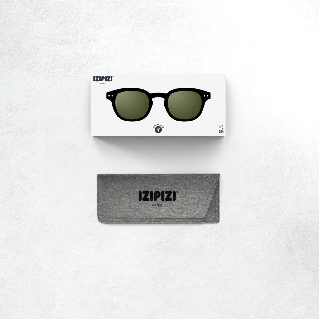 Izipizi Sun Glasses #C: Black Polarized Green Lenses