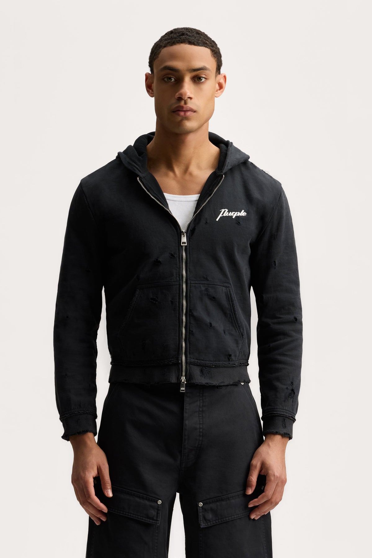 Script Zip Up Hoodie
