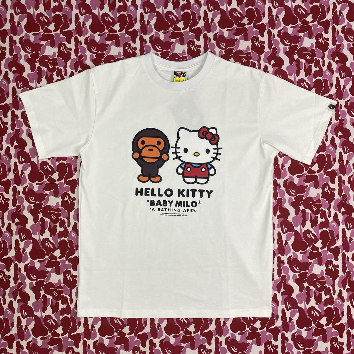 BAPE Baby Milo X Hello Kitty Graphic Tee Loose Unisex Couple T-Shirt