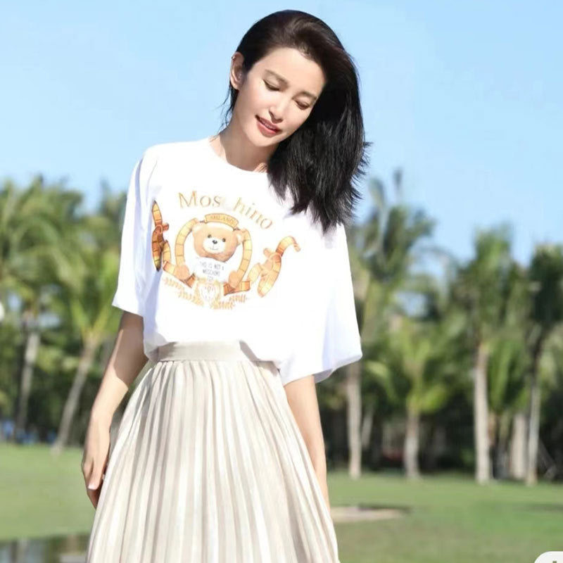 Moschino T-shirt Loose Round Neck T-shirt