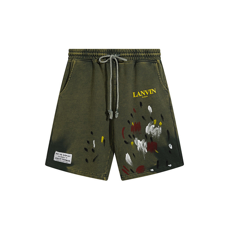 Gallery Dept Shorts Joint Alphabet Hand Painted Graffiti Old Shorts