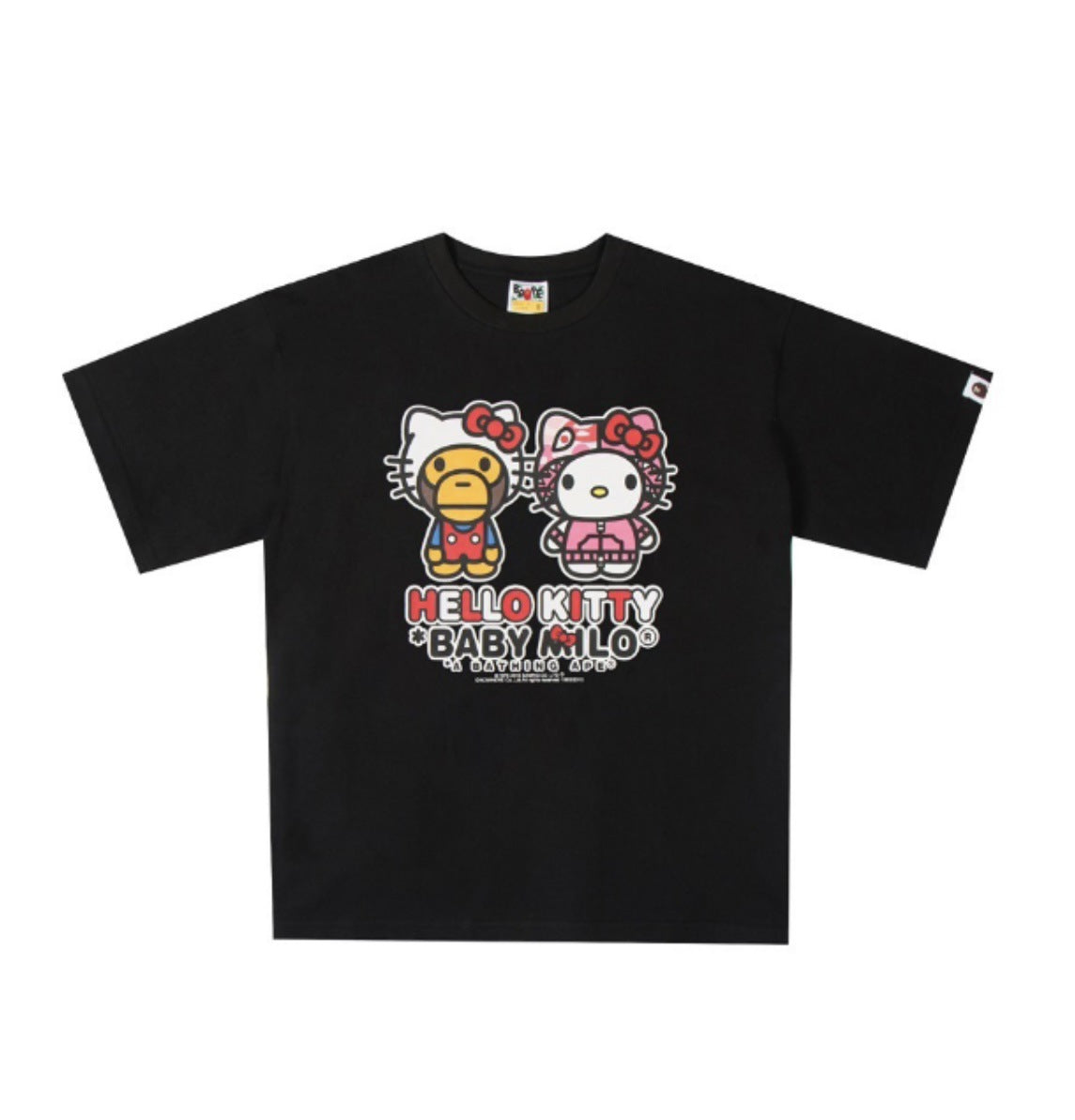 BAPE Baby Milo X Hello Kitty Graphic Tee Loose Unisex Couple T-Shirt