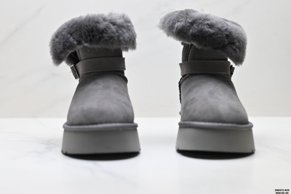 UGG Classic Mini Heritage Fluff Buckle Boots