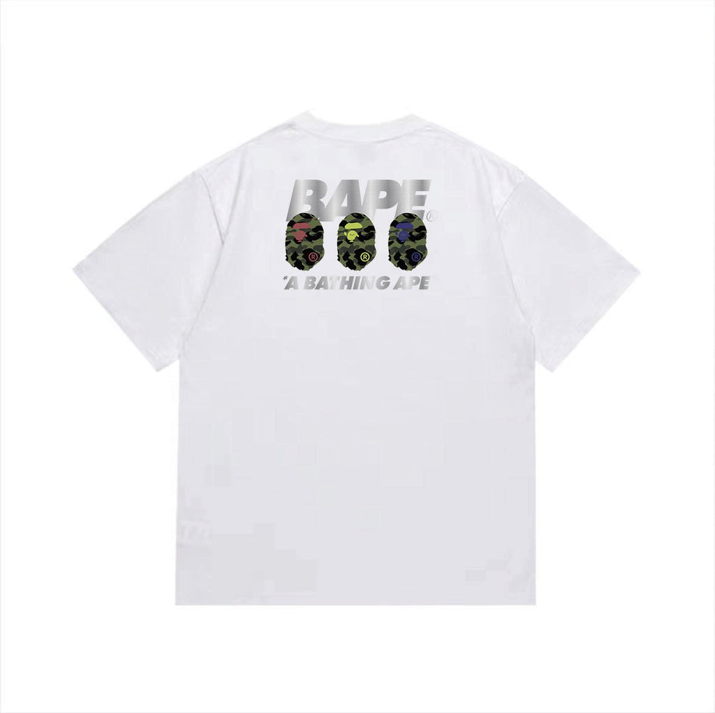 BAPE Three-Head Back Graphic Short-Sleeve T-Shirt