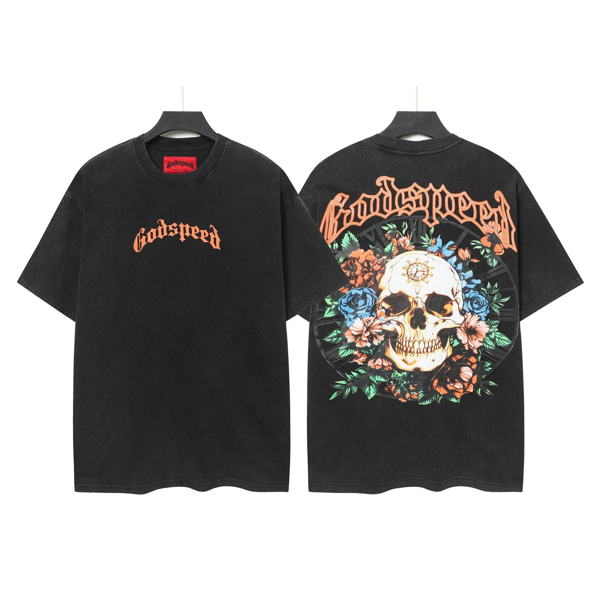 Godspeed Skull & Floral Graphic Short-Sleeve T-Shirt